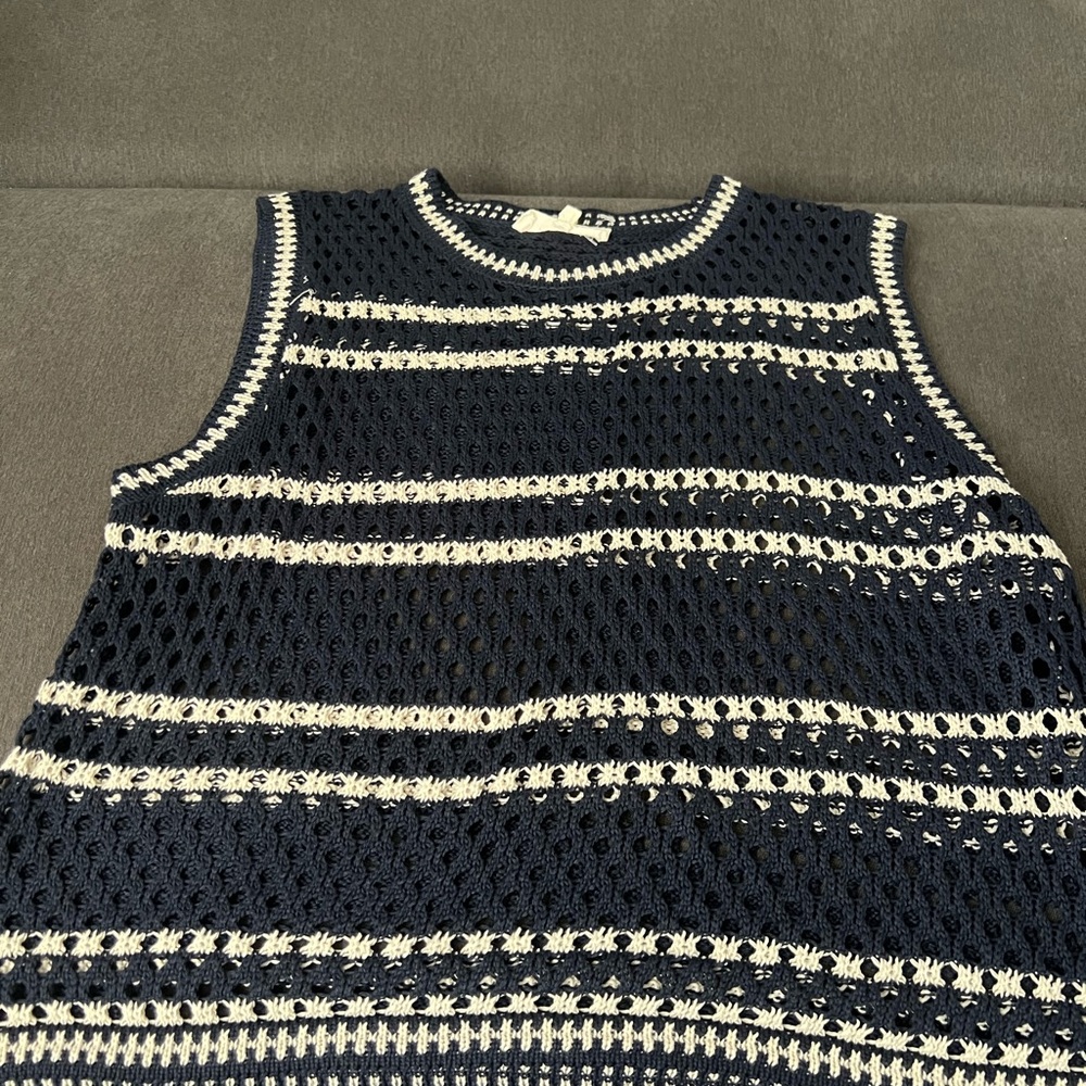 Men's Navy and White Sweater top and skirt